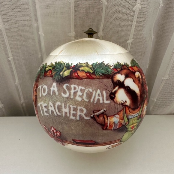 Hallmark 1979 "To A Special Teacher" Christmas Satin Ball Holiday Tree Ornament - Picture 1 of 4